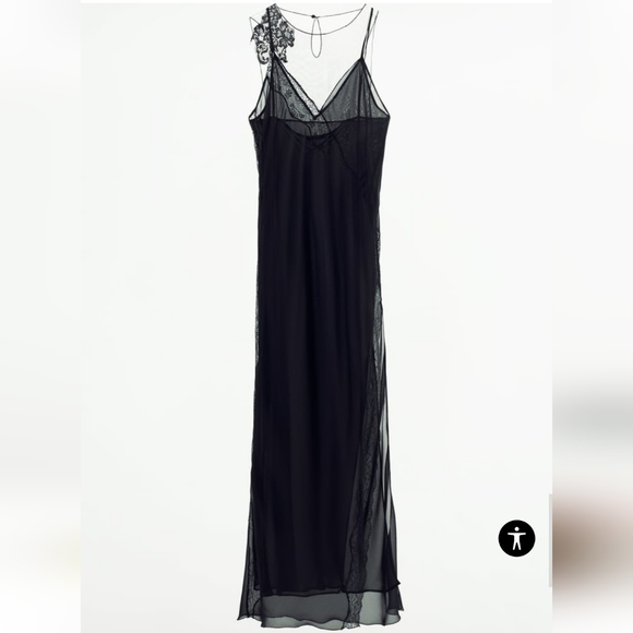 ZARA Combination Lace Dress Maxi - Picture 5 of 8